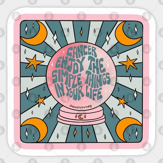 Cancer Crystal Ball Sticker by Doodle by Meg